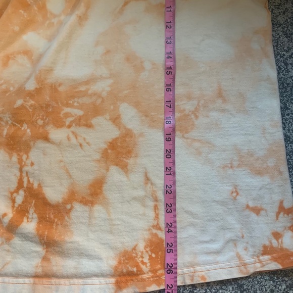 Custom Bleach Dyed Distressed Orange T-Shirt - Picture 6 of 7